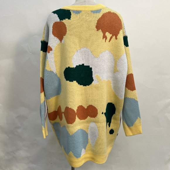 Obey Cardigan Sweater "Splatter" Butter - Picture 5 of 5